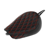 C.C.RIDER Sportster Seat Front Solo Seat Driver Rider Cushion Red Diamond Stitching, 2010-2023 XL models