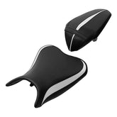 C.C. RIDER Ninja 400 Z400 Front And Rear Seat Fit For Kawasaki Ninja400 Black White, 2018-2024