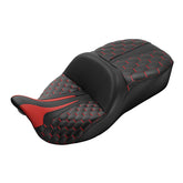 C.C. RIDER Touring Seat 2 Up Seat Driver Passenger Seat With Backrest For Harley CVO Road Glide Electra Glide Street Glide Road King, 2009-2023