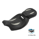 Gel Seat C.C. RIDER Touring Seat Low Profile Driver Passenger Seat For Road King Road Glide Street Glide, 2009-2023
