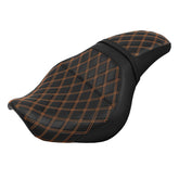 C.C. RIDER VT750C2 VT750C2B One Piece Seat Orange Lattice Stitiching Fit Honda Shadow Spirit 2007-2015 Shadow Phantom 2009-2024