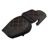 C.C. RIDER Sportster Seat 2 Piece Seat Driver And Passegner Seat Orange Lattice Stitching Fit For Harley Sportster S RH1250S 2021-Later