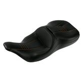 C.C. RIDER Touring Seat 2 Up Seat Driver Passenger Seat For Harley CVO Road King Black Orange Road Glide Electra Glide Street Glide, 1997-2007