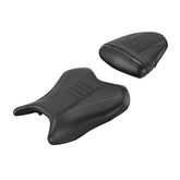 C.C. RIDER YZF R6 Front And Rear Seat Fit For YAMAHA R6 Black Carbon Fiber Stitching, 2006, 2007