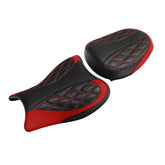 C.C. RIDER GSX1300R Front And Rear Seat Fit For SUZUKI Hayabusa GSX1300R Alien Style Red Lattice Stitch, 2008-2020