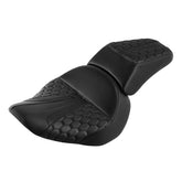 C.C. RIDER Softail Seat Two Piece 2 Up Seat Low Profile Driver Solo Seat Passenger Seat Black Lattice For Harley Fat Boy Cross Bones Softail, 2006-2017