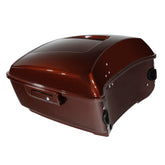 HR3 Auburn Sunglo & Black Hole With Rich Bourbon King Size Touring Trunk Luggage with Speaker Cut Outs For 14-24 Harley Touring