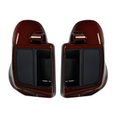 HR3 Auburn Brown & Black & Industrial Gray Vented Lower Fairing Kit with 6.5" Speaker Pods For Harley Touring models 2014-2024