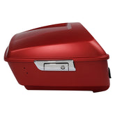 HR3 Wicked Red Denim King Size Touring Trunk Luggage with Speaker Cut Outs For 14-24 Harley Touring