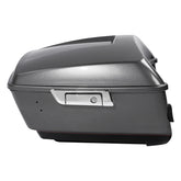 HR3 Billet Silver / Vivid Black 2017RGU King Size Touring Trunk Luggage with Speaker Cut Outs For 14-24 Harley Touring