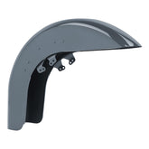 HR3 Gunship Gray Motorcycle 18" Wide Tire Front Mudguard Fender For Harley Touring Models 2014-2023