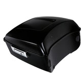 HR3 Black Denim King Size Touring Trunk Luggage with Speaker Cut Outs For 14-24 Harley Touring