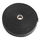 Custom Chrome 1"x50' Fibreglass Black Exhaust Manifold Header Pipe Heat Wrap Thermal Tape Roll