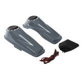 HR3 Gunship Gray 6.5" Saddlebag Speaker Lids For Harley Touring Street Glide Road King 2014-2023