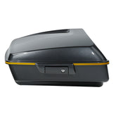 HR3 Gold / Black Geometric Shape Fade 10.7" Chopped Style Touring Trunk Luggage For 14-24 Harley Touring