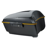 HR3 Gold / Black Geometric Shape Fade 13.7" King Size Touring Trunk Luggage For 14-24 Harley Touring