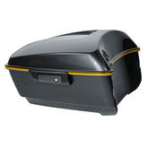 HR3 Gold / Black Geometric Shape Fade King Size Touring Trunk Luggage with Speaker Cut Outs For 14-24 Harley Touring