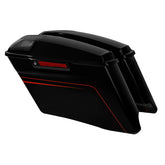 HR3 Black Earth & Vivid Black CVO Stretched Saddlebags with Speaker Lids For 14-23 Harley Touring