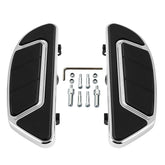 Custom Chrome Anti-Slip Rider Footboards Floorboards Kit Gloss Black Chrome Fit For Harley Touring Softail