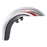 HR3 Candy Red / Silver Honeycomb Fade Motorcycle 18" Wide Tire Front Mudguard Fender For Harley Touring Models 2014-2023