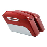 HR3 Wicked Red / Barracuda Silver Hard Saddlebags (Regular) For 14-23 Harley Touring