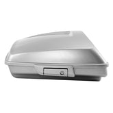 HR3 Charred Steel & Lightning Silver 5.5" Razor Style Touring Trunk Luggage For 14-24 Harley Touring