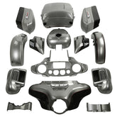 HR3 Billet Silver / Vivid Black Complete Body Fairing Kit For Harley Ultra Limited FLHTK 14-23
