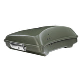 HR3 Deadwood Green Denim 5.5" Razor Style Touring Trunk Luggage For 14-24 Harley Touring