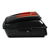 HR3 Sunset Orange / Sunset Black Fade 10.7" Chopped Style Touring Trunk Luggage For 14-24 Harley Touring