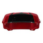 HR3 Starfire Black / Atomic Red 10.7" Chopped Style Touring Trunk Luggage For 14-24 Harley Touring