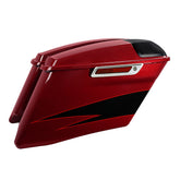 HR3 Starfire Black / Atomic Red CVO Stretched Saddlebags with Speaker Lids For 14-23 Harley Touring
