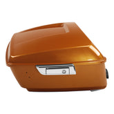 HR3 Amber Whiskey / Brilliant Silver Pearl King Size Touring Trunk Luggage with Speaker Cut Outs For 14-24 Harley Touring