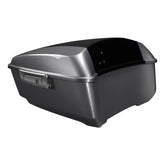 HR3 Gauntlet Gray Metallic / Vivid Black 13.7" King Size Touring Trunk Luggage For 14-24 Harley Touring