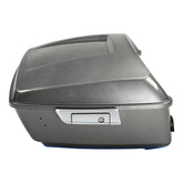 HR3 Superior Blue / Billet Silver King Size Touring Trunk Luggage with Speaker Cut Outs For 14-24 Harley Touring