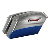 HR3 Superior Blue / Billet Silver Hard Saddlebags (Regular) For Harley Touring 14-23