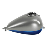 HR3 Superior Blue / Billet Silver Fuel Gas Tank For 2008-2023 Harley Touring Models