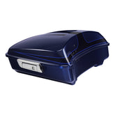 HR3 Zephyr Blue / Black Sunglo 10.7" Chopped Style Touring Trunk Luggage For 14-24 Harley Touring
