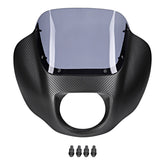 HR3 Carbon Fiber Black Denim Headlight Fairing & Windshield Fit For Harley Softail FXBB FXLR 2018-later