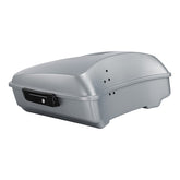 HR3 Atlas Silver Metallic 10.7" Chopped Style Touring Trunk Luggage For 14-24 Harley Touring