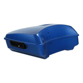 HR3 Blue Burst 10.7" Chopped Style Touring Trunk Luggage For 14-24 Harley Touring