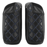 C.C. RIDER Speakers Saddlebag Lid Covers Blue Lattice Stitching Protect Saddlebags For Harley Touring Street Glide CVO Road Glide CVO 2014-2022