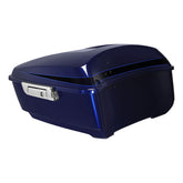 HR3 Zephyr Blue / Black Sunglo 13.7" King Size Touring Trunk Luggage For 14-24 Harley Touring