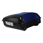 HR3 Candy Cobalt / Indigo Ink 10.7" Chopped Style Touring Trunk Luggage For 14-24 Harley Touring