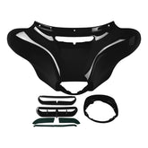 Custom Chrome Gloss Black Front Batwing Outer Fairing Fit For Harley Electra Street Tri Glide '14-'23