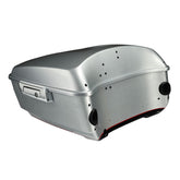 HR3 Brilliant Silver Pearl / Vivid Black King Size Touring Trunk Luggage with Speaker Cut Outs For 14-24 Harley Touring