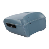 HR3 Sharkskin Blue Firestorm King Size Touring Trunk Luggage For 14-24 Harley Touring