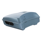 HR3 Sharkskin Blue Firestorm 10.7" Chopped Style Touring Trunk Luggage For 14-24 Harley Touring