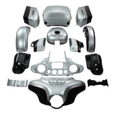 HR3 Brilliant Silver Pearl / Vivid Black Complete Body Fairing Kit For Harley Ultra Limited FLHTK 14-23
