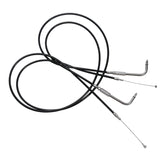 Custom Chrome 140cm Black Vinyl Throttle+Idle Cables Fit For Harley Sportster XL883 1200 02-14