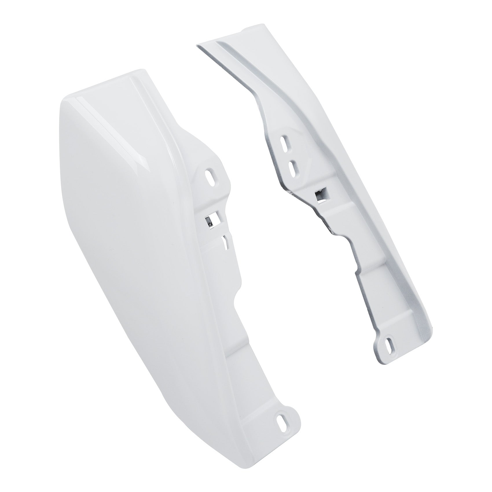 HR3 Stone Washed White Pearl Mid Frame Air Heat Deflectors For Harley Touring and Trike Models 09-24